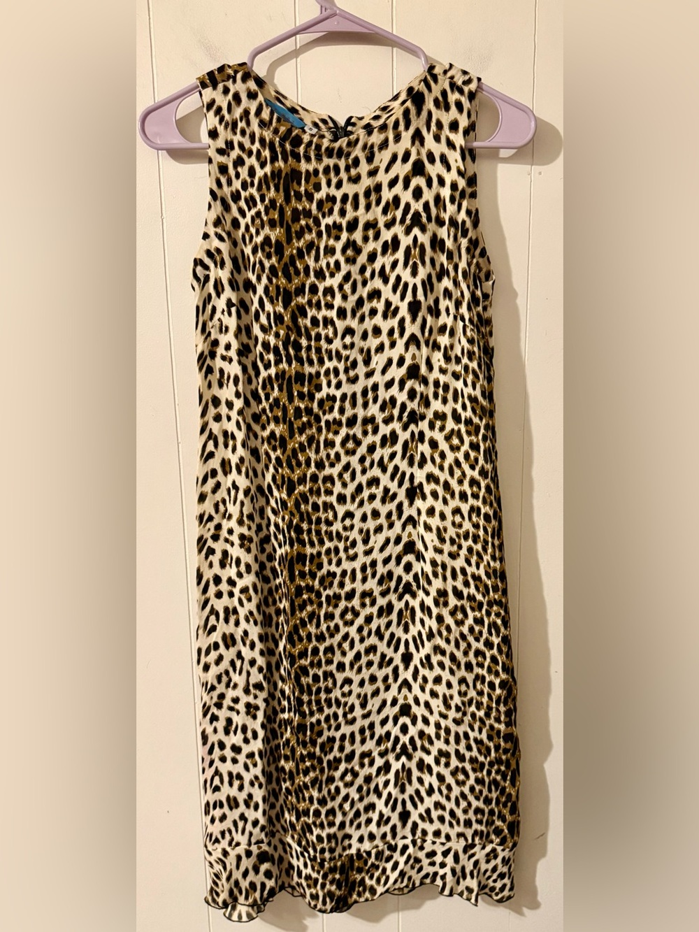 Johnny Was Vintage 100% Silk Sheer Leopard Dress, Size S